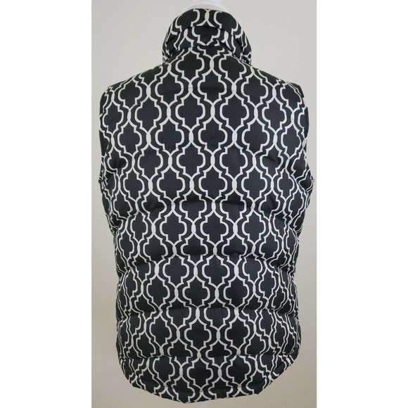 Lands' End ~Woman Size M (10-12)~ Black/White Puffer Zip-Up Front Vest. - Picture 11 of 12